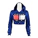 U-WARDROBE Casual Hoodie Literal Printing Sport Crop Top Sweatshirt Jumper Pullover Tops