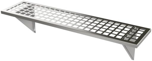 Stainless Supply 304 Stainless Steel Fixed Shelf - Ventilated (Various Sizes Available; See Drop Down Menu) - Selected Size: (10"x16")