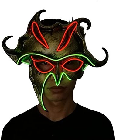 Scary Led Mask Purge Halloween Light Up Professional Rave Costumes Glow Stick Led Face Changeable Party City Mask for Parties Festival Costume by Latburg (light up mask-002)