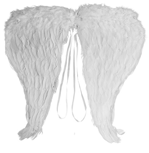 Star Power Girls Genuine Feather Beautiful Wings, White, Child Size (24")