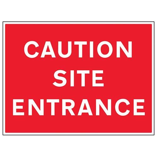 V Safety Caution Site Entrance - 600x450mm - 3mm Alumcomp Ra1 Anti Graffiti