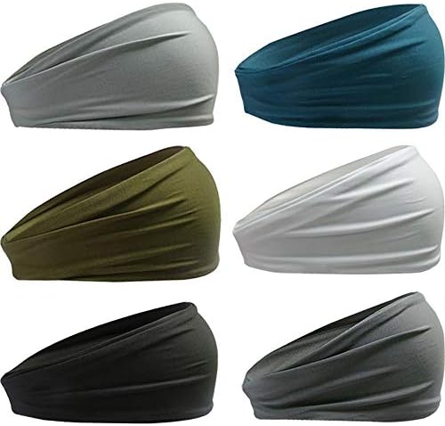 HCHYFZ Headbands for Men and Women - Guys Sweatband & Sports Headband Moisture Wicking Workout Sweatbands for Running, Crossfit Working Out Yoga and Bike-Performance Stretch Moisture Wicking