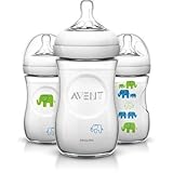Philips AVENT Elephant 9oz Bottle, BPA-Free, 3-Pack (Blue/Green)