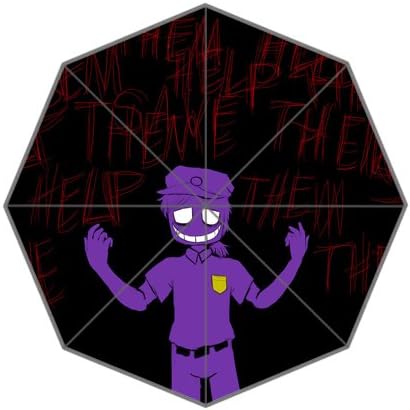 Purple Guy F-NaF Custom 100% polyester pongee waterproof fabric Foldable Umbrella