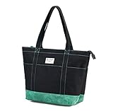 HotStyle AMY Large Canvas Zip Boat Everyday Shopping Travel School Bookbag Handbag Shoulder Tote Bag Built-in Laptop Sleeve Fits 12-inches Tablet HT908