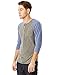Alternative Men's Raglan 3/4 Sleeve Henley Shirt, Eco Grey/Eco Pacific Blue, M