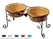 BestVida Pet Stand,Elevated Dog Bowls,Raised Dog Bowl Stand, Large Ceramic Dog Bowls, Pet Feeding Station, Dog Feeder for Large Medium Dogs (Large, Almond)