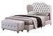 Kings Brand Furniture - White Tufted Design Faux Leather Queen Size Upholstered Platform Bed