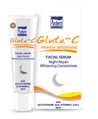 Gluta-C Intense Whitening Facial Serum Night Repair Whitening Concentrate with Glutathione, ALA, Vitamin C,A & E - 30ml
