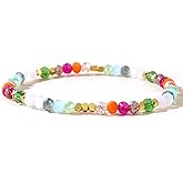 Bohxantium Chakra Healing Crystal Beaded Bracelets for Women Colorful Natural Healing Stones Beads Stack Elastic Gemstone Anxiety Bracelet Handmade Trendy Jewelry Energy Spiritual Gifts for Women