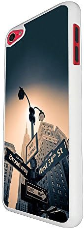 002907 - New York Street Sign Broadway West Street Design For Apple ipod Touch 5 Fashion Trend CASE Back COVER Plastic&amp;Thin Metal - White