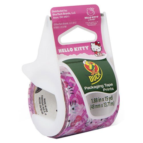 Duck Brand Hello Kitty Licensed Packaging Tape with Dispenser, 1.88-Inch x 15-Yard Roll (280791)