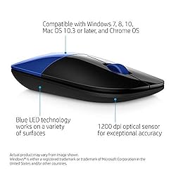 HP Z3700 Blue Wireless Mouse RF Optical 1200DPI Black