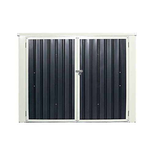 DREAMADE Gerätehaus Metall Mülltonnenbox, wasserdichte und UV-beständige Gartenhaus, abschließbare Gerätebox mit Zwei… – Bild 3