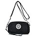 Women's Casual Water-resistant Nylon Wristlet Purse 3 Layers Zipper Clutch Wallet Handbag Small Cell Phone Crossbody Shoulder Bag (Black)