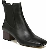Franco Sarto Womens Waxton Square Toe Ankle Bootie Black Leather 9 M