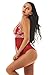 Womens Halter Babydoll Lingerie Set Plus Size(M,Red)
