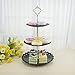 LIONWEI LIONWELI 3-tier Black Silver Plastic Dessert Stand Pastry Stand Cake Stand Cupcake Stand Holder Serving Platter for Party Wedding Home Decor