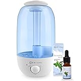 Ultrasonic Cool Mist AROMA Humidifier with NIGHTLIGHT and Essential Oil Set - Best Aromatherapy Humidifiers for Bedroom, Living Room, Office and House | Quiet Operation, Safe for Baby - 2,4L - GENIANI