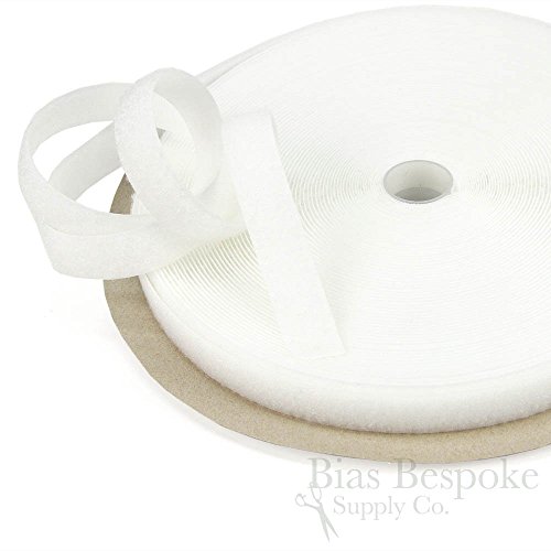 27 Yard Rolls of White Sew-on Hook and Loop Fastening Tape, 3/4