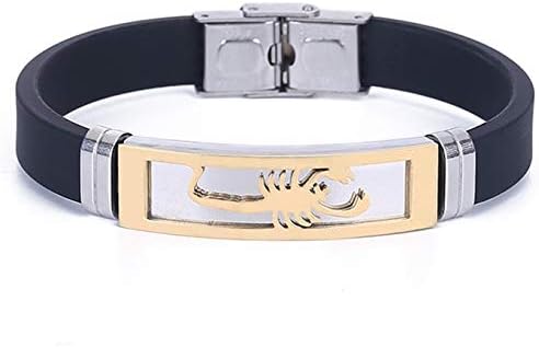 MADALENA SARARA American European Men's Sport Style Stainless and Silicone Hand Wrist Bracelet