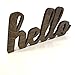 Wood Hello Cutout Sign Made of Birch Plywood Stained Dark Walnut
