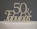 All About Details Black 50 & Fabulous Cake Topper (Gold),1 PC, 50th Birthday, Party Decor, Glitter Topper