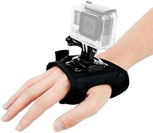 LiDCH Wrist Strap Mount 360 Degree Panoramic Swiveling Glove Style Hand Mounts with Screw for GoPro Hero 7 6 5 4 Black Session Action Camera Accessories