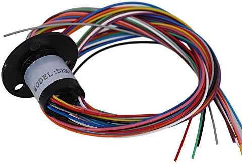 240V 12.5mm 6 Wires 2A Capsule Slip Ring 8 Wires Slip Ring Circuit Black (12 Wires 2A)