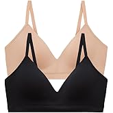 ThirdLove Form Fit Wireless Bra, Wire Free Bras with Support and Lift, Seamless, Comfortable Bras for Women, 2 PK Black/Taupe