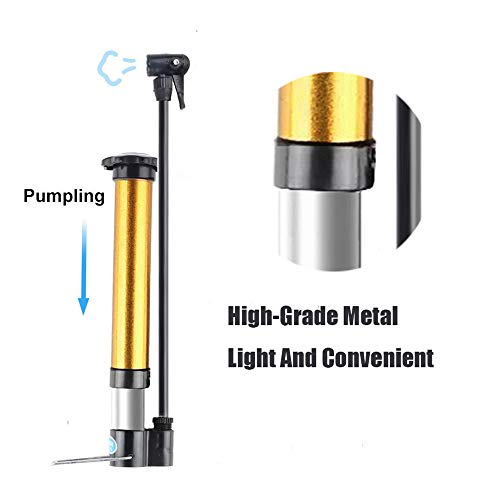 image for TONUNI Bike Floor Pump,Portable Air Pump Bicycle Ball Pump Inflator Ki