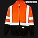 New York Hi-Viz Workwear H9011 Men's ANSI Class 3 High Visibility Class 3 Sweatshirt, Full Zip Hooded, Lightweight, Black Bottom Large