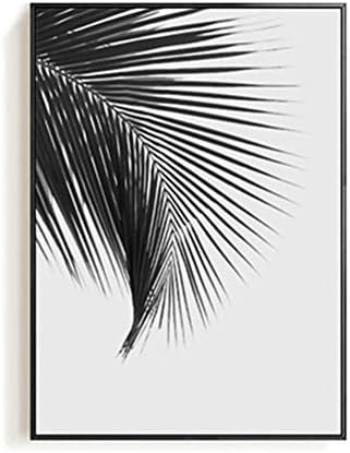 DLJJJBYE Modern Stretched and Framed Artwork Black Leaves Canvas Prints for Living Room, Bedroom, Kitchen, Office, Hotel, Dining Room, Office, Bar (Including Frame) (Color : C, Size : 70x100cm)