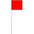 Swanson Tool Co FRG15100 2.5-Inch by 3.5-Inch Marking Flags with 15-Inch Wire Staffs, Red, 100-Pack