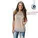 Yoyorule Women Summer Lace Sleeveless Blouse Tank Tops Shirt + Gift Khaki