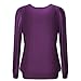Simier Fariry Women's Long Sleeve Scoop Neck Tunic Pleated Front Blouse