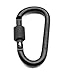 Nuoxinus Aluminum Locking Carabiner Clip (Pack of 5), Durable Lightweight D-ring Spring Snap Keychain Hook Screw Gate Buckle for Home, Outdoor Camping, Hiking, Fishing, Traveling, Backpack (Black)