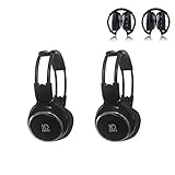 2018 Updated Car Headphone,XINDA 2 Packs Double Channel Wireless Infrared Car Headset Foldable Vechile IR Headphones for In-Car TV DVD Video
