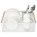 Attom Tech Home Modern Wood Handle Dish Rack and Drain Board, 16.5