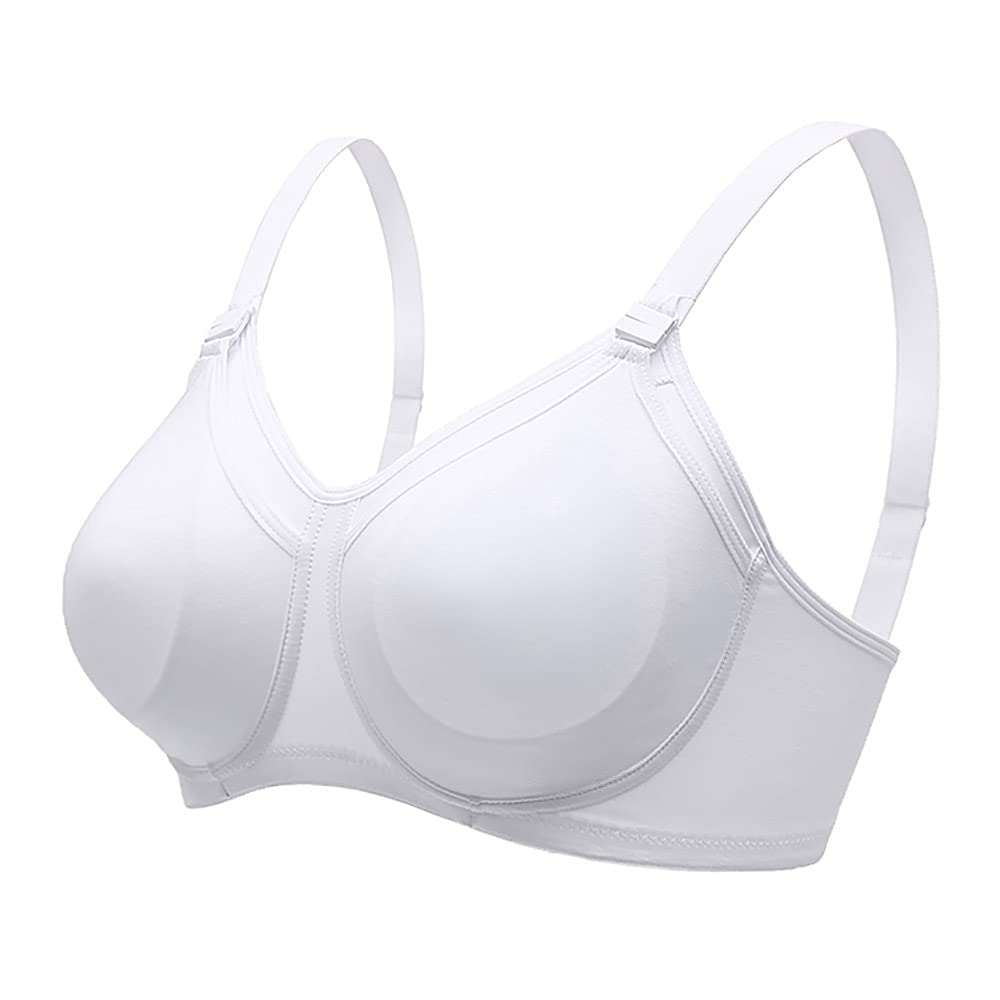 MYSANITY Preformed Cotton Nursing Bra, Cup D, White, 7D