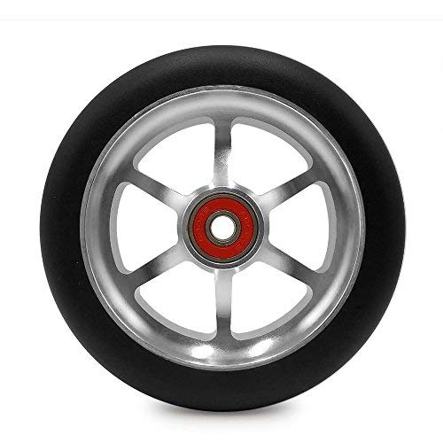 2Pcs 120mm Pro Scooter Wheels with Abec 9 Bearings for MGP/Razor/Lucky Pro Scooters (6 Spoke) (C-Silver)