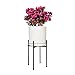 Mid Century Plant Stand Indoor Outdoor Metal Planter Pot Stand Suitable for 8-10 Inch Planter, Metal Modern Decor Plant Pot Stand - Garden Gift and Home Decor- Matte Black (Planter Not Included)