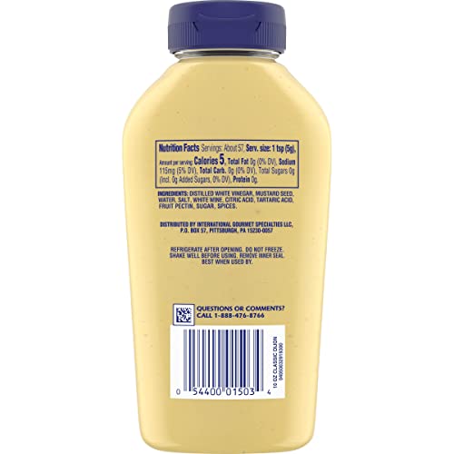 GREY POUPON DIJON MUSTARD, 10 OZ. SQUEEZE BOTTLE