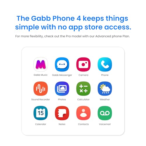Gabb Phone 4: The Perfect First Phone for Kids - Safe Apps, No Social Media/Internet Browser, GPS Tracking, Parental Controls, Talk & Text, 30 Activation Fee