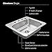 Houzer 2522-8BS4-1 Glowtone Series Topmount Stainless Steel 4-holes Single Bowl Kitchen Sink, 8-Inch Deep