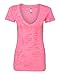Next Level Womens Burnout Deep V Tee 6540 -NEON PINK 2XL