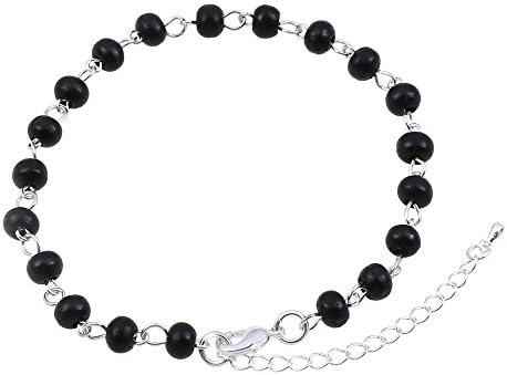 Black wooden beads anklet