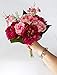 Artificial Flower Arrangement 9 Head Peony for Wedding Bridal Bouquet with Pink Rose Peonies Silk Fake Faux Flowers with Greenery Leaves Stems Table Centerpiece Ideas DIY Home Decoration Party