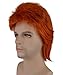 70s Rocker Style Hair Wigs w/Wig Cap for Cosplay Costume Party Halloween Hairpiece Burnt Orange