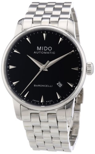 Mido Men's 'Baroncelli' Swiss Automatic Stainless Steel Casual Watch, Color:Silver-Toned (Model: MIDO-M86004181)